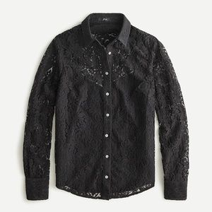 J. Crew Black Lace Blouse